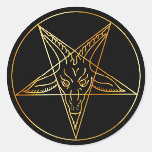 Goldenes sigil von Baphomet Runder Aufkleber