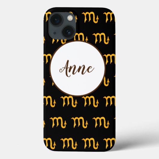 Goldenes Skorpio Astrologie Symbol Personalisiert Case-Mate iPhone Hülle (Rückseite)