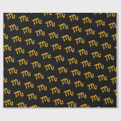 Goldenes Skorpio Astrologie Symbol Zeichen Geschenkpapier (Flach)