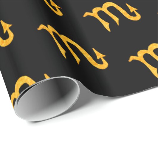 Goldenes Skorpio Astrologie Symbol Zeichen Geschenkpapier (Rolleneckpunkt)