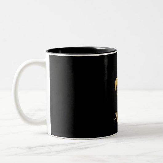 Goldenes Skorpio - Monogramm hinzufügen Zweifarbige Tasse (Links)