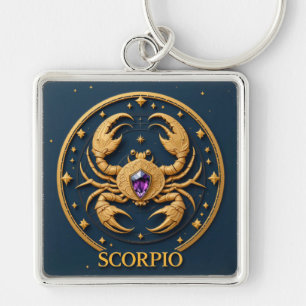 Goldenes Skorpion-Sternzeichen mit Juwel Schlüsselanhänger