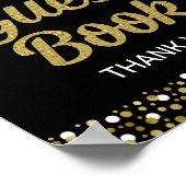 Goldenes Skript Bitte unterschreiben Sie das Gäste Poster (Ecke)