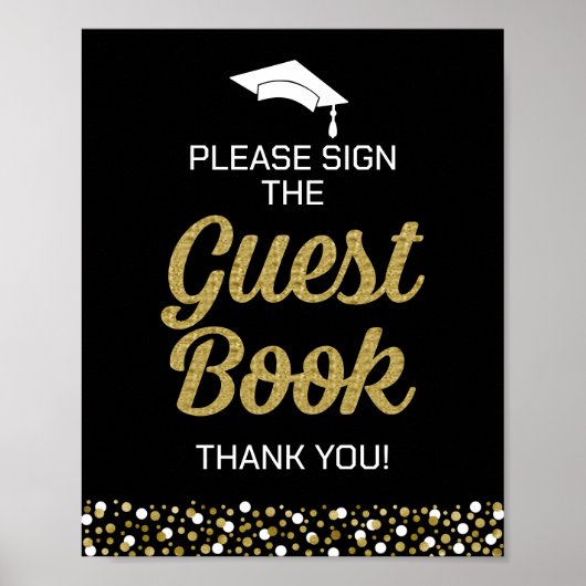 Goldenes Skript Bitte unterschreiben Sie das Gäste Poster (Vorne)