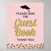 Goldenes Skript Bitte unterschreiben Sie das Gäste Poster (Vorne)