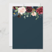 goldenes Skript borundy Marine 25. Hochzeitstag Einladung (Rückseite)