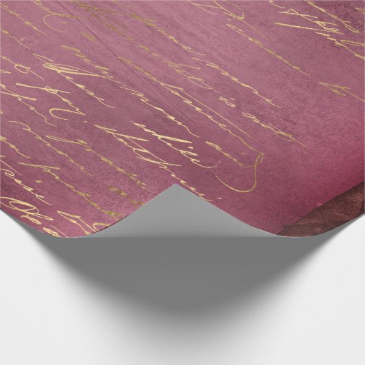 Goldenes Skript für Not leidendes Rot Geschenkpapier (Ecke)