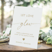 Goldenes Skript Lasse Liebe Glühen Hochzeitsglanz- Sockelschild