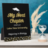 Goldenes Skript mein nächstes Kapitel Grad-Zeichen Fotoplatte (Seite)