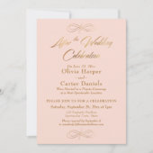 Goldenes Skript nach der Hochzeitsfeier Einladung (Vorderseite)