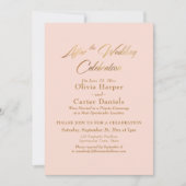 Goldenes Skript nach der Hochzeitsfeier Einladung (Vorderseite)