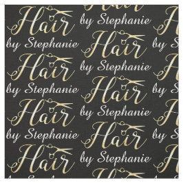Goldenes Skript Scissors Hairstylist-Friseursalon Stoff