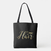 Goldenes Skript Scissors Hairstylist-Friseursalon Tasche (Rückseite)