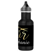 Goldenes Skript Scissors Hairstylist-Friseursalon Trinkflasche (Rechts)