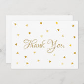 Goldenes Skript Vielen Dank Herzens Confetti Dankeskarte (Vorne/Hinten)