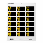 goldenes Skull-Adressetikett Adressaufkleber (Vorne)