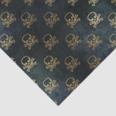 Goldenes Skull & Crossbones-Gewebepapier Seidenpapier (Detail)