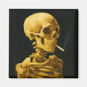 Goldenes Skull - Einzigartiges Van Gogh Inspiriert Magnet