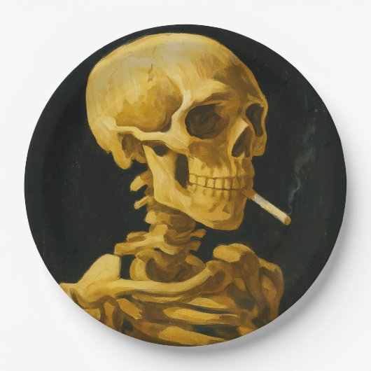 Goldenes Skull - Einzigartiges Van Gogh Inspiriert Pappteller (Vorderseite)