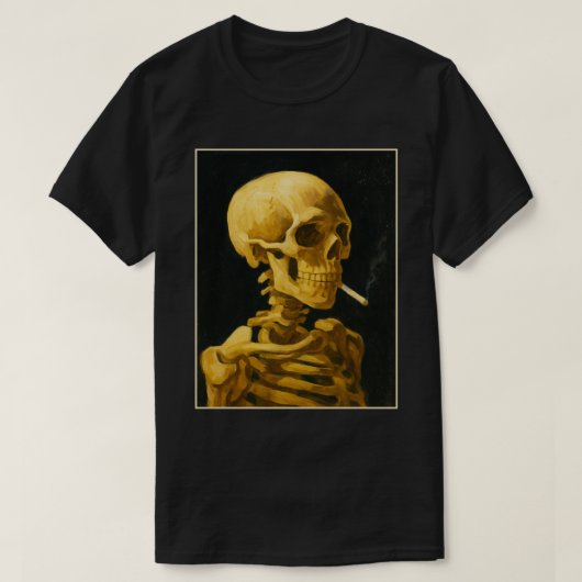 Goldenes Skull - Einzigartiges Van Gogh Inspiriert T-Shirt (Design vorne)