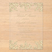 Goldenes Snowflake WinterBrautparty Acryleinladungen (Vorderseite)