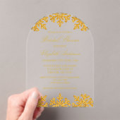 Goldenes Snowflake WinterBrautparty Acryleinladungen (Insitu (Handheld))