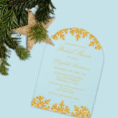Goldenes Snowflake WinterBrautparty Acryleinladungen