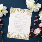 Goldenes Snowflake WinterBrautparty Pergament Einladungen