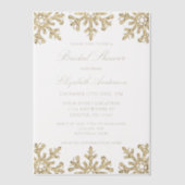 Goldenes Snowflake WinterBrautparty Pergament Einladungen (Vorderseite)