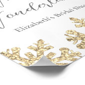 Goldenes Snowflake WinterBrautparty Poster (Ecke)