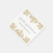 Goldenes Snowflake WinterBrautparty Serviette (Ecke)