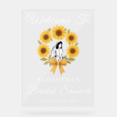 Goldenes Sonnenblumenfallen Brautparty Willkommen Acrylschild (Vorderseite)