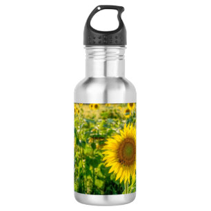 Goldenes Sonnenblumenfeld Edelstahlflasche
