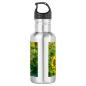 Goldenes Sonnenblumenfeld Edelstahlflasche (Rückseite)