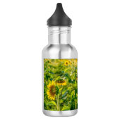 Goldenes Sonnenblumenfeld Edelstahlflasche (Links)