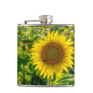 Goldenes Sonnenblumenfeld Flachmann