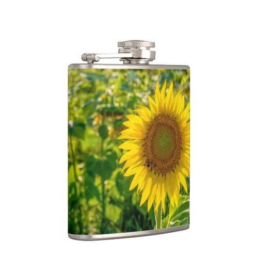 Goldenes Sonnenblumenfeld Flachmann (Rechts)