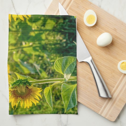 Goldenes Sonnenblumenfeld Geschirrtuch (Viertel Falte)