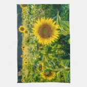 Goldenes Sonnenblumenfeld Geschirrtuch (Vertikal)