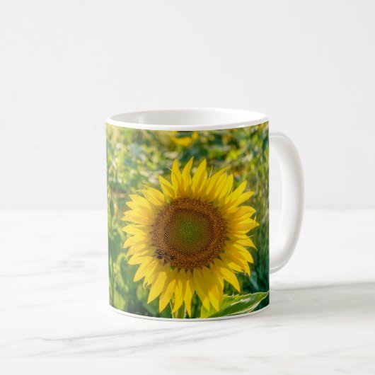 Goldenes Sonnenblumenfeld Kaffeetasse (VorderseiteRechts)