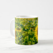 Goldenes Sonnenblumenfeld Kaffeetasse (Vorderseite Links)