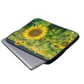 Goldenes Sonnenblumenfeld Laptopschutzhülle (Vorne Knopf)