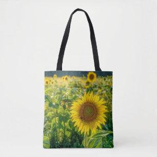 Goldenes Sonnenblumenfeld Tasche