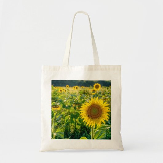 Goldenes Sonnenblumenfeld Tragetasche (Vorne)