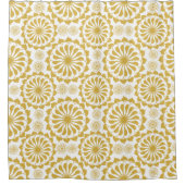 Goldenes Sonnenblumenmuster Duschvorhang (Vorderseite)