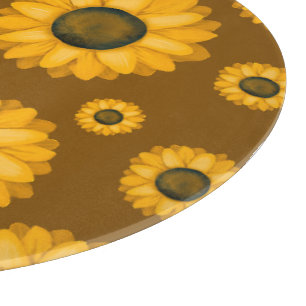 Goldenes Sonnenblumenmuster Schneidebrett