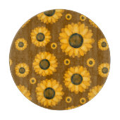Goldenes Sonnenblumenmuster Schneidebrett (Vorderseite)