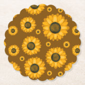 Goldenes Sonnenblumenmuster Untersetzer (Vorderseite)