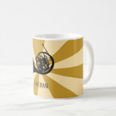 Goldenes Sonnenbrass-Musikinstrument für Horn Kaffeetasse (VorderseiteRechts)