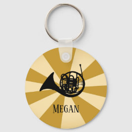 Goldenes Sonnenbrass-Musikinstrument für Horn Schlüsselanhänger